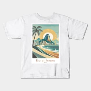 Vintage Rio de Janeiro Brazil Travel Poster Kids T-Shirt